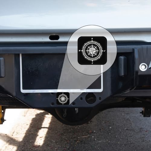 Trailer Hitch Cover, Compass Pattern Hitch Cover Rubber Towing Hitch Plug Covers - Image 5