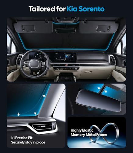 Wigoo for Kia Sorento Windshield Sunshade, Custom Fit, Keeps Interior Cool - Image 4