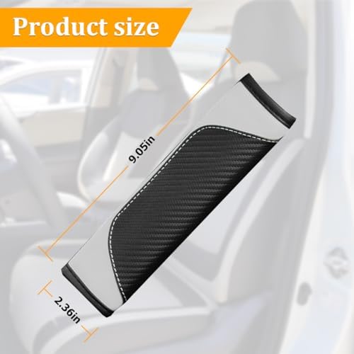 Osilly 2PCS Carbon Fiber Leather Seat Belt Shoulder Pads - Image 2