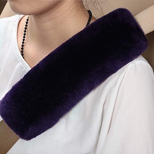 OGLAND 2 Pack Sheepskin Car Seat Belt Cover Pads | Wool Seatbelt Cushions - Image 3