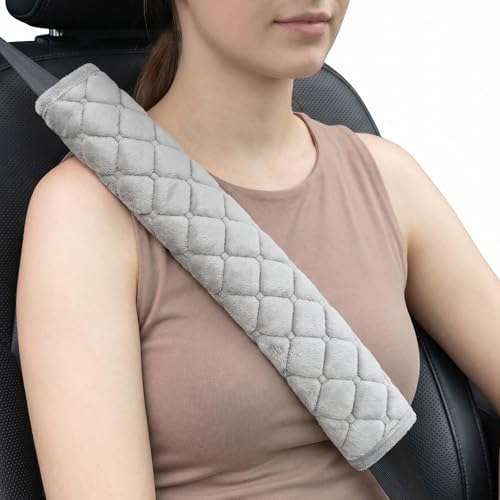 Soft Auto Seat Belt Pads Extra Long 13.7in, Seatbelt Shoulder Cover, 2 Piece Set by Unknown