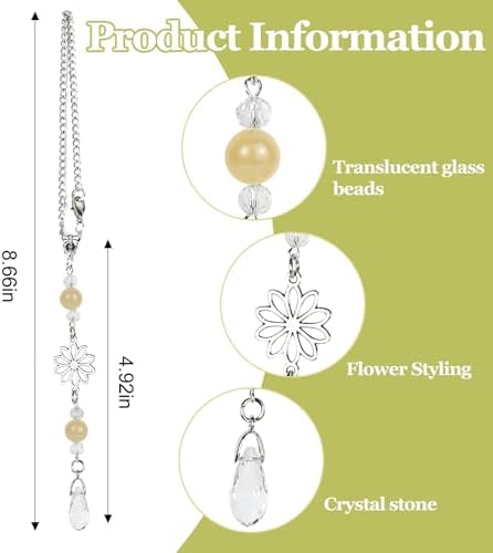 Hovom Flower Car Charm for Rear View Mirror, Cute Crystal Rearview Mirror - Image 2