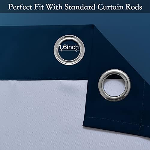 SimpleHome Ombre Blue to Grey White Curtains - Image 4