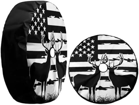 Black and White Deer Silhouettes Spare Tire Cover - Image 3
