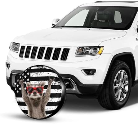Spare Tire Covers for Trailers, Funny Raccoon Rock Flag USA Wheel Protectors - Image 4