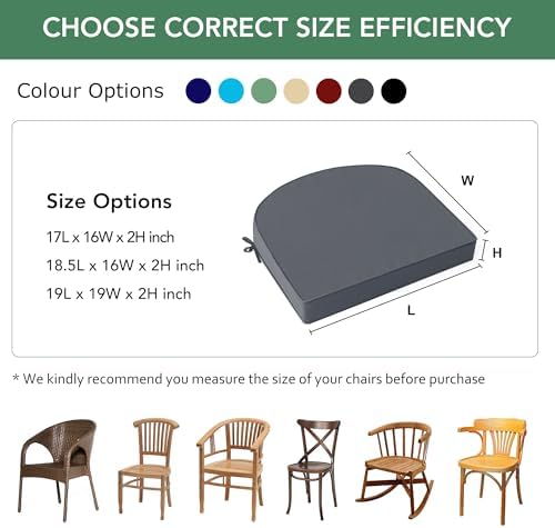 Outdoor Chair Cushions Set of 4: Waterproof & Fade Resistant Patio Furniture - Image 6