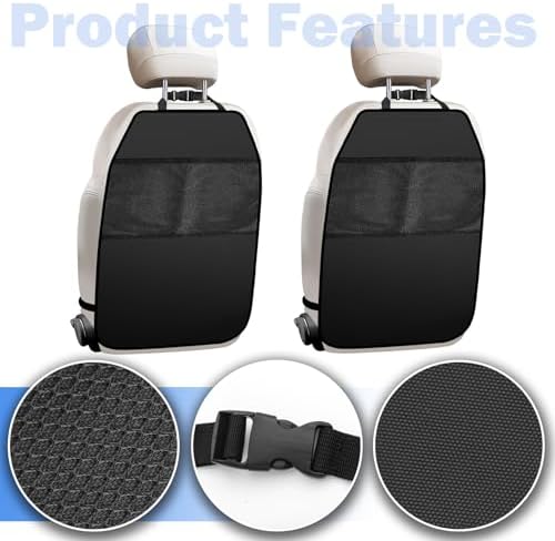 2PCS Back Seat Cover for Kids, Anti-Slip Design Kick Mats Back Seats Protector - Image 3