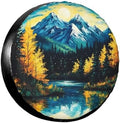 Starry Sky Blue Lake Spare Tire Cover by TZBVTAU