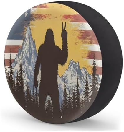 Bigfoot Flag Fun Spare Tire Cover Dust-Proof Wheel Protector - Image 2