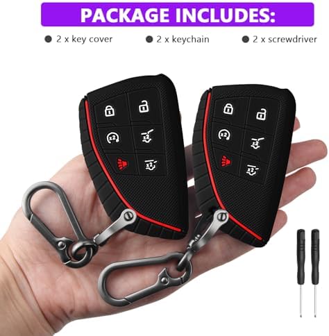 QBUC 2 Pcs for Chevy Key Fob Cover, 6 Buttons Silicone - Image 6