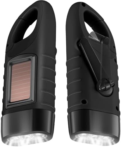 Leelosp 2 Pcs Hand Crank Solar Flashlight Emergency LED by Leelosp