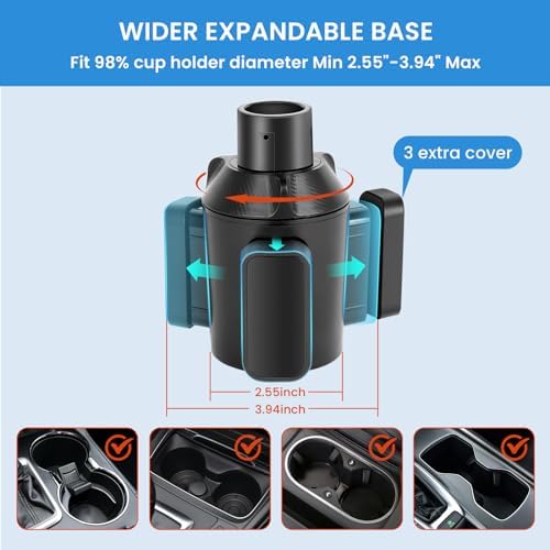 Octomo Car Cup Holder Expander, Hold 2.9" to 5.5" Large Bottles - Image 4