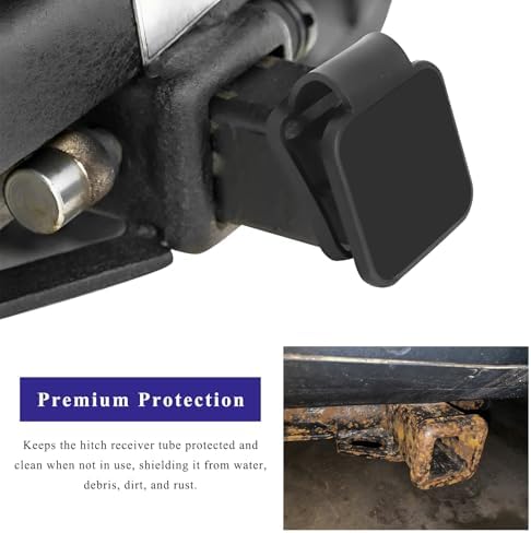 2 Inch Rubber Trailer Hitch Cover, Square Mouth Tow Hitch Protector Dustproof - Image 5