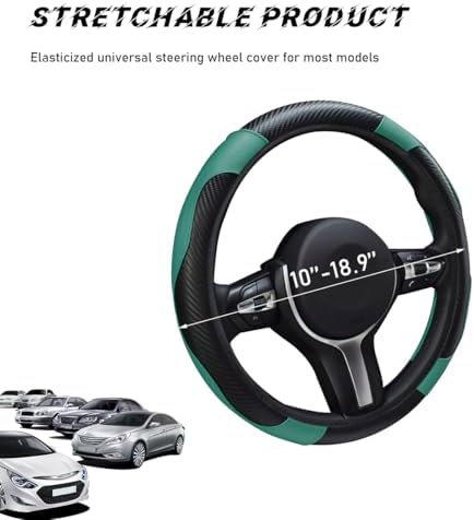 povtii Car Steering Wheel Cover, 15 Inch Leather Breathable Auto Steering Wheel - Image 2