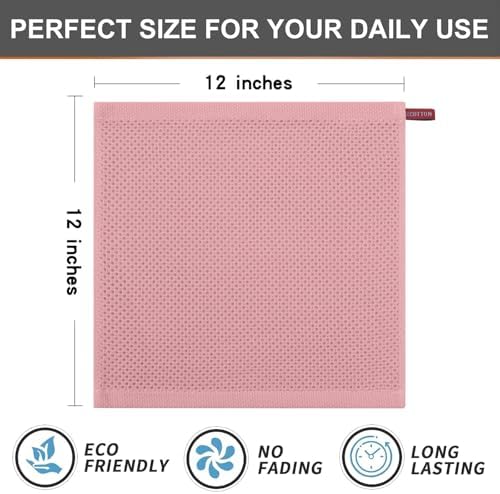 Kitinjoy 100% Cotton Waffle 6-Pack Kitchen Towels, Dried Roses - Image 5