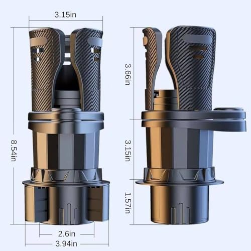 Car Cup Holder Expander, 2-in-1 Manual 360 Rotation - Image 2