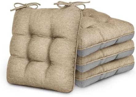 Love's cabin Memory Foam Chair Cushions Set of 4, 19 Inch by Lovescabin