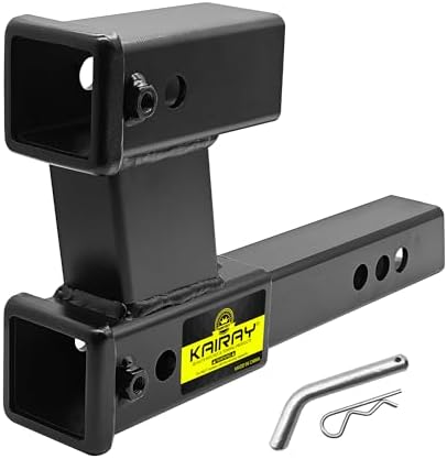 KAIRAY Double Hitch Receiver, 2 inch Trailer Dual Hitch Extension Riser by KAIRAY