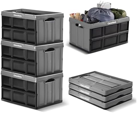 CleverMade Eco 62L Collapsible Storage Bin, 3 Pack by CleverMade