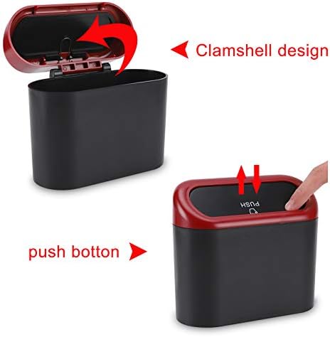 Accmor Car Trash Can with Lid, 2 Packs Mini Vehicle Trash Bin Car Dustbin - Image 3