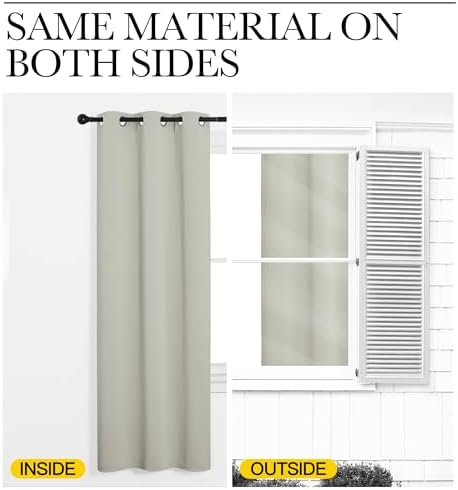 NICETOWN Bone White Room Darkening Curtains - Image 5