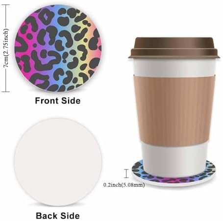 Leopard Print Fuzzy Steering Wheel Cover Universal- 2PCS Car Coasters - Image 2