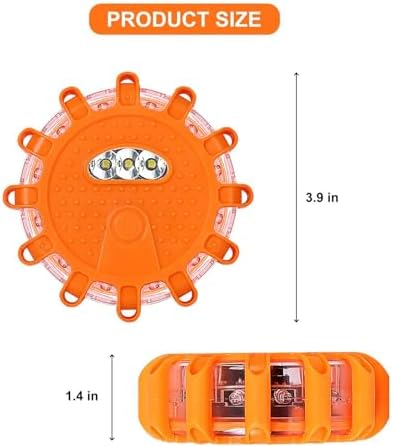 HEIGPAN GP904 LED Road Flares 4 Pack, Battery Powered Safety Warning Lights - Image 4