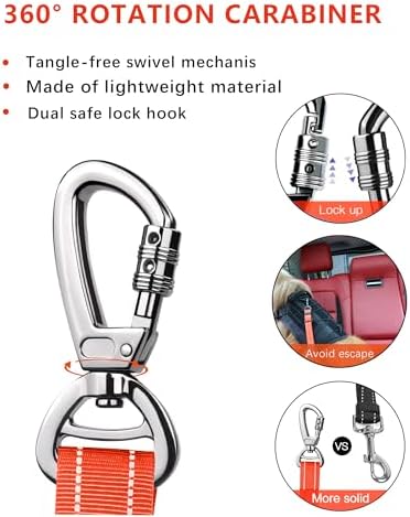 AUBELL Dog Seat Belt for Car, 2 Pack Set 3-in-1 Dog Car Harness - Image 4