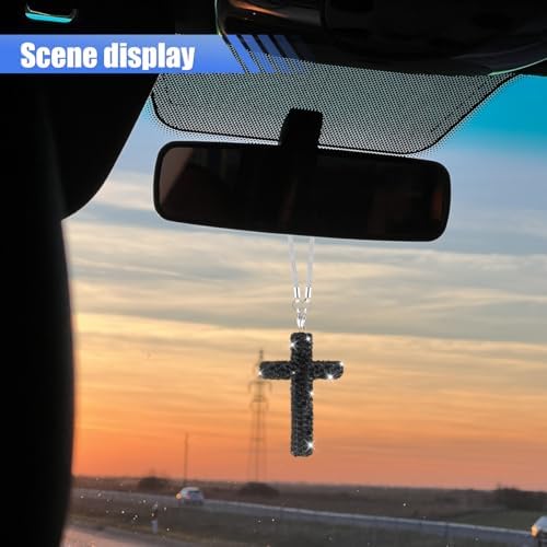 ZIMISI Bling Cross Car Hanging Ornament - Image 5