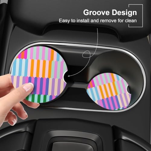 Ceramic Car Coasters – Absorbent Car Cup Holder Coaster Set - Image 5