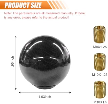 Carbon Fiber Shift Knob, Car Round Ball Gear Shifter Knobs - Image 2
