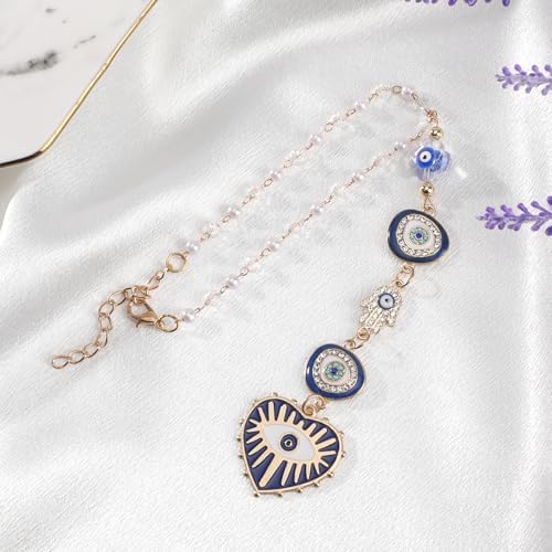 Blue Evil Eye Rear View Mirror Charm Suncatcher Car Accessory - Image 5