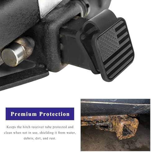 2 Inch Rubber Trailer Hitch Cover, Dustproof American Flag Hitch Cover Tube - Image 5