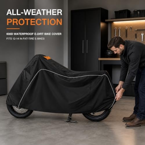 Electric Dirt Bike Cover, Fits 12"-14" Fat Tire E-Bikes, 600D Waterproof - Image 3