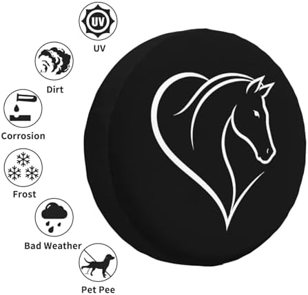 KiuLoam Funny Horse Spare Tire Cover Polyester Universal Sunscreen Waterproof - Image 5