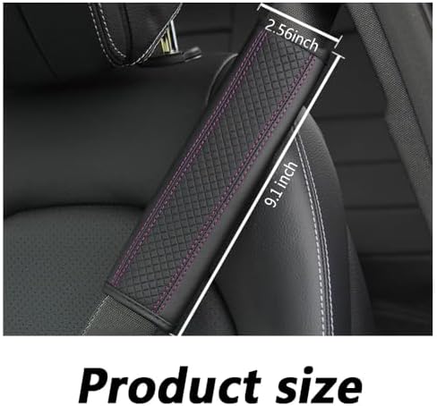 2PCS Car Seat Belt Cover Pad, Breathable Leather Seatbelt Covers - Image 2