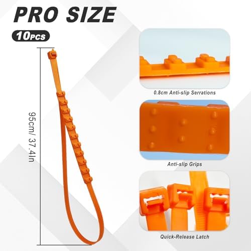 10PCS Anti-Slip Snow Tire Chains, Reusable Zip Tie Snow Chains - Image 2