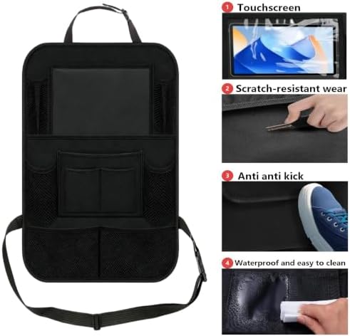 TCJJ Car Seat Organizer Backseat Kick Mats Oxford Back Seat Protector - Image 3
