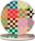Colorful Checkered Car Coasters by Unknown