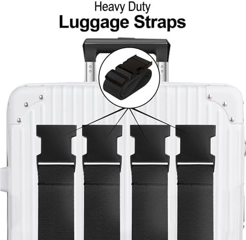 Chelmon Luggage Straps for Suitcases TSA Approved Travel Essentials 4 Pack - Image 3