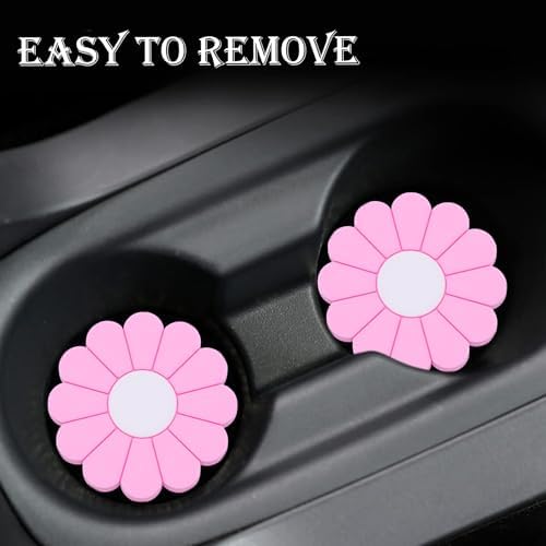 4-Pack Car Cup Holder Coaster Inserts, Daisy Shape, 2.75 Inch Non-Slip Silicone - Image 6
