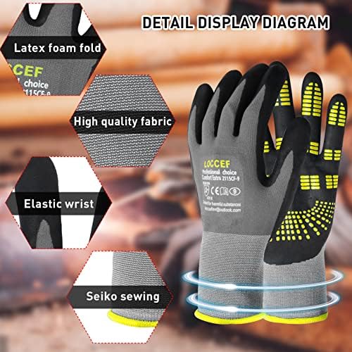 LOCCEF 6 Pairs MicroFoam Nitrile Work Gloves - Image 4