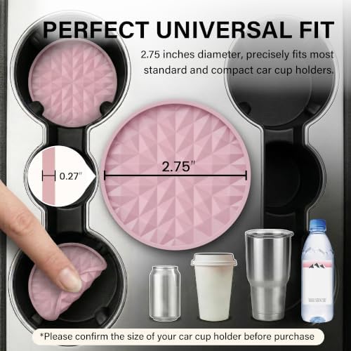 Silicone Car Coasters Set of 4, 2.75" Cup Holder Mats - Image 2