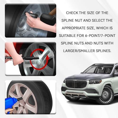 7 Spline Lug Nut Socket Set 7 Spline Lug Nut Key Wheel Lock Key Removal Tool - Image 5