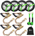 Trekassy Car Tie Down Straps for Trailers, 6 Pack 96 Inch Tire Straps, 4 Pack by Trekassy