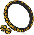 Sunflower Steering Wheel Cover Floral Car Accessories+ 2 Car Coasters by Unknown
