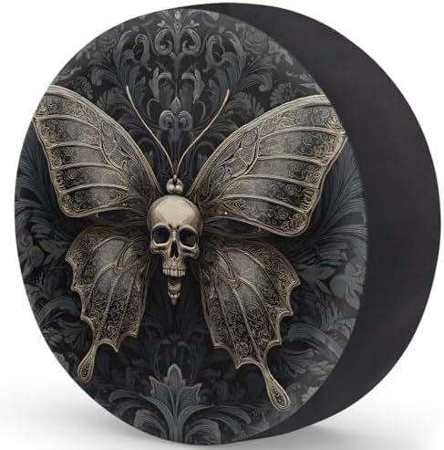 Black Skull Spare Tire Cover Dust-Proof Wheel Protector - Image 2