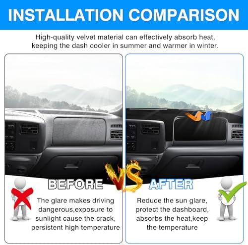 Autorder Dashboard Cover Mat for 1999-2004 Ford F250 F350 F450 Super Duty - Image 3