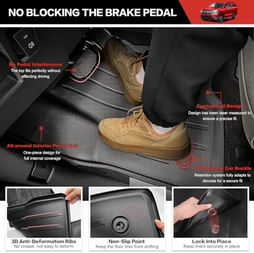 Cargo Mat with Floor Mat Fit for 2018-2024 Ford Expedition 7Seats Accessories - Image 5