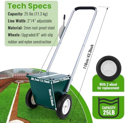 Field Line Chalker for Baseball/Softball – 25LB Capacity - Image 5